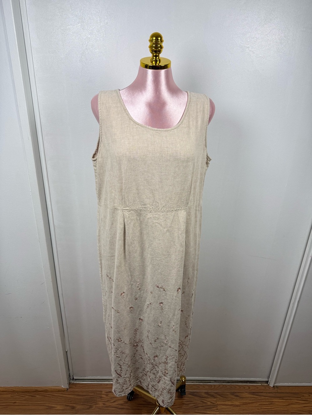 BICÉ by Sag Harbor Linen Blend Embroidered Midi Dress 1X - Picture 10 of 12